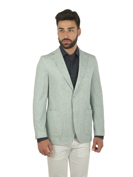 Single-breasted CIRCOLO jacket in Piqué Acqua