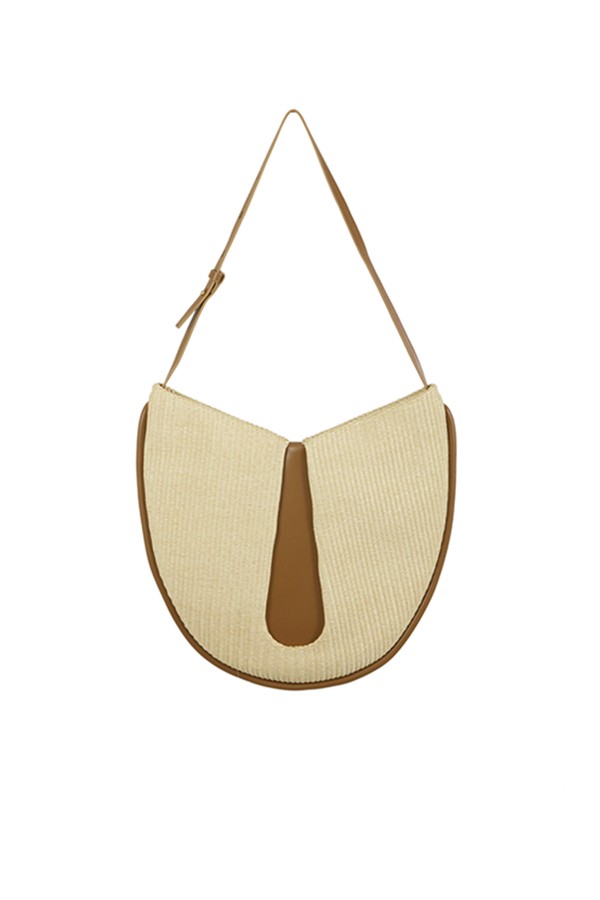 Themoirè Tike Bag in Shell/Caramell Straw