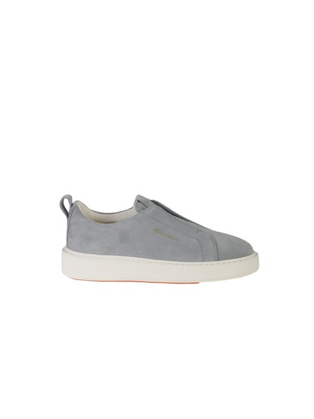 Slip-on sneaker SANTONI in Light Blue Suede