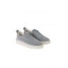 Slip-on sneaker SANTONI in Light Blue Suede