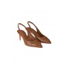 Slingback Santoni Sibille in Pelle Marrone