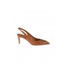 Slingback Santoni Sibille in Pelle Marrone