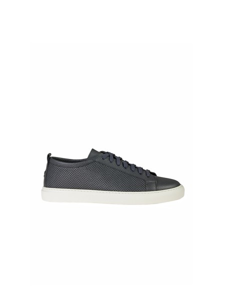 Henderson Baracco sneaker in blue perforated leather