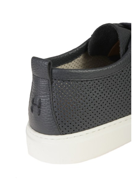 Henderson Baracco sneaker in blue perforated leather