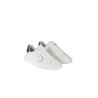 Philippe Model Temple Sneaker in White/Blue Leather