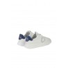 Philippe Model Temple Sneaker in White/Blue Leather