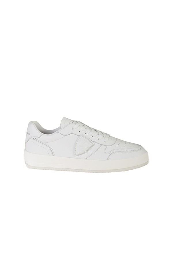 Philippe Model Nice Low Leather Sneaker in White Leather