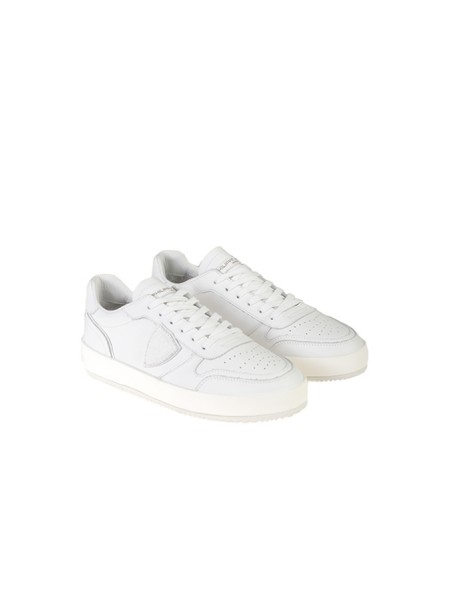 Philippe Model Nice Low Leather Sneaker in White Leather