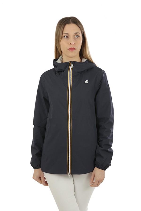 Marguerite Strech Poly Jersey Blue k-way Jacket