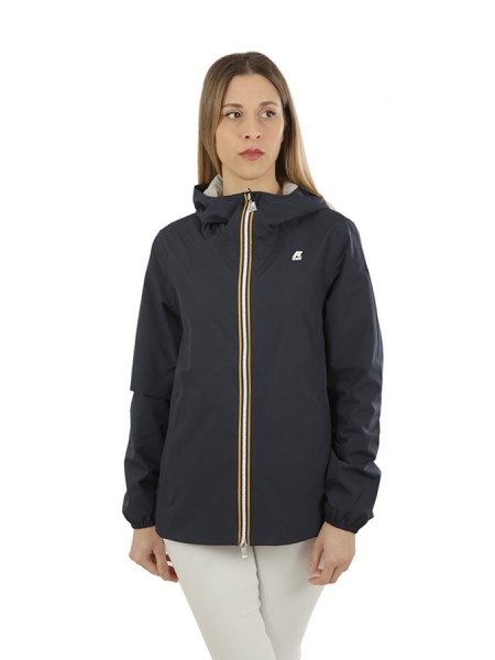 Marguerite Strech Poly Jersey Blue k-way Jacket