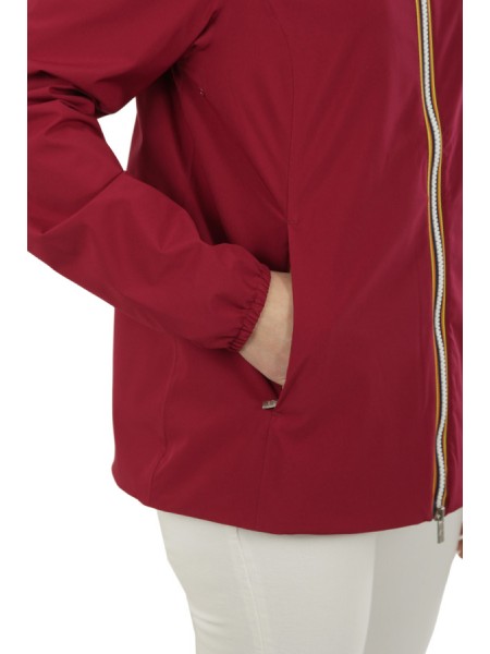 Marguerite Strech Poly Jersey Red k-way Jacket