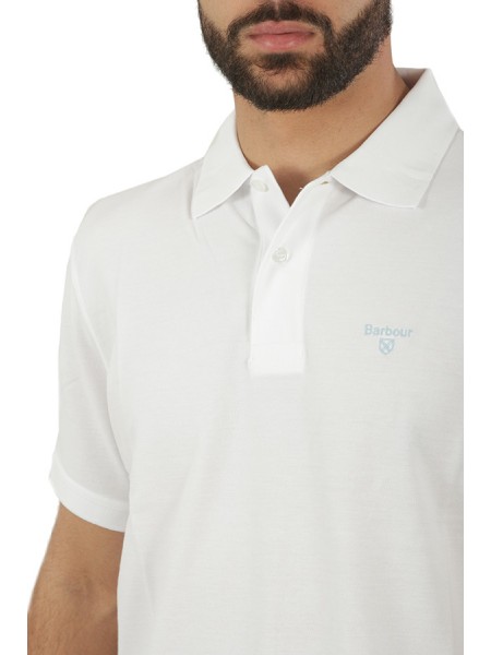 Barbour polo shirt in white piqué