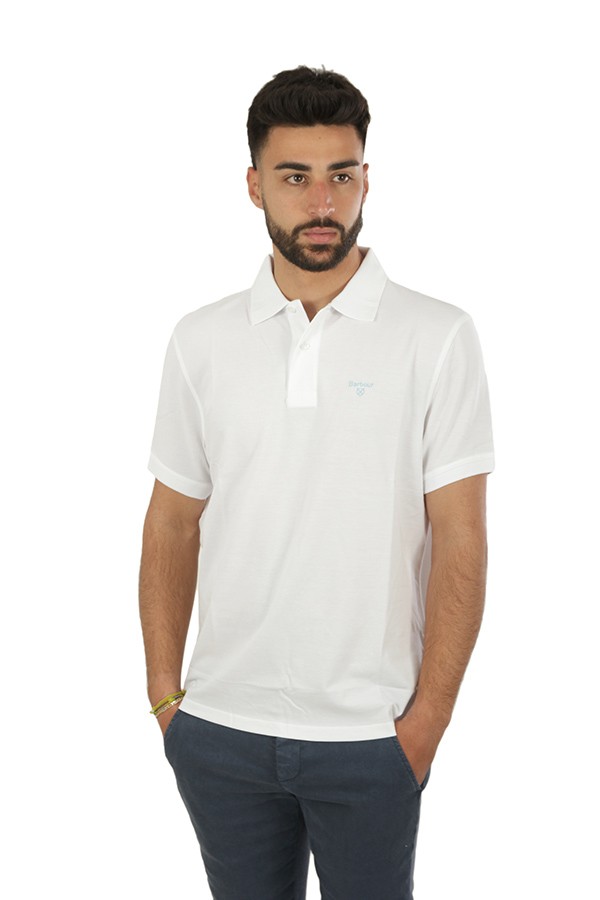 Barbour polo shirt in white piqué