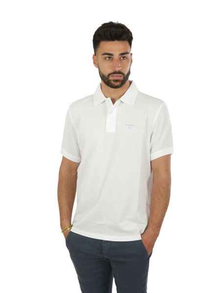 Barbour polo shirt in white piqué