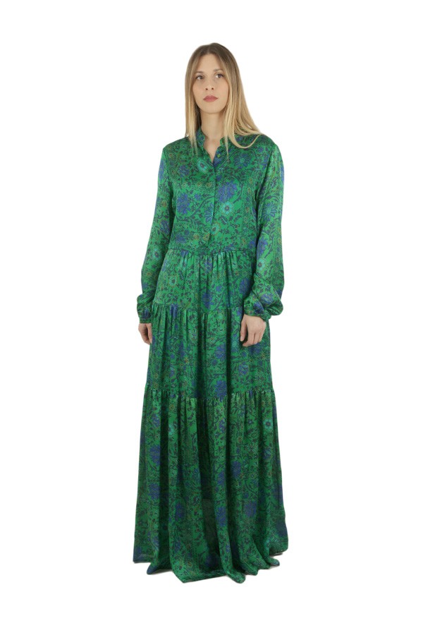 Anna Palmer dress in green silk