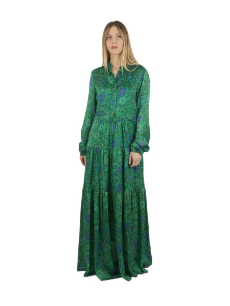 Anna Palmer dress in green silk