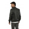 Dondup Slim Bomber Jacket in Black Leather