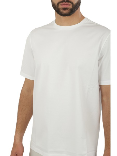 Herno T-shirt in White Crepe Jersey