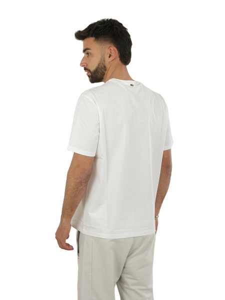 Herno T-shirt in White Crepe Jersey