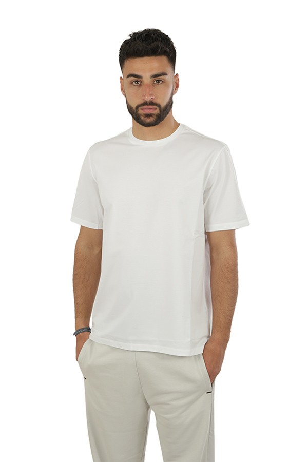 Herno T-shirt in White Crepe Jersey