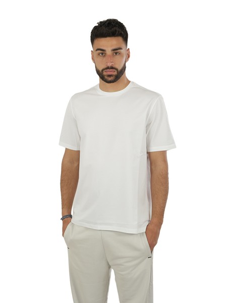 Herno T-shirt in White Crepe Jersey