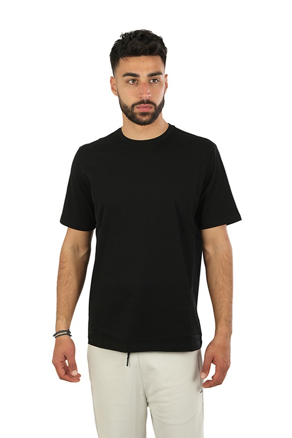 Herno T-shirt in Black Crepe Jersey