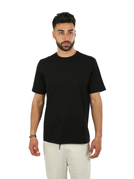 Herno T-shirt in Black Crepe Jersey