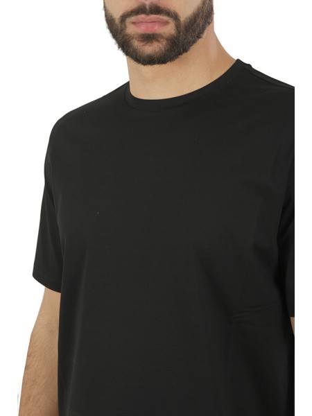 Herno T-shirt in Black Crepe Jersey