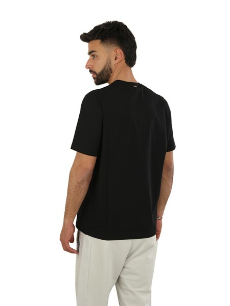 Herno T-shirt in Black Crepe Jersey