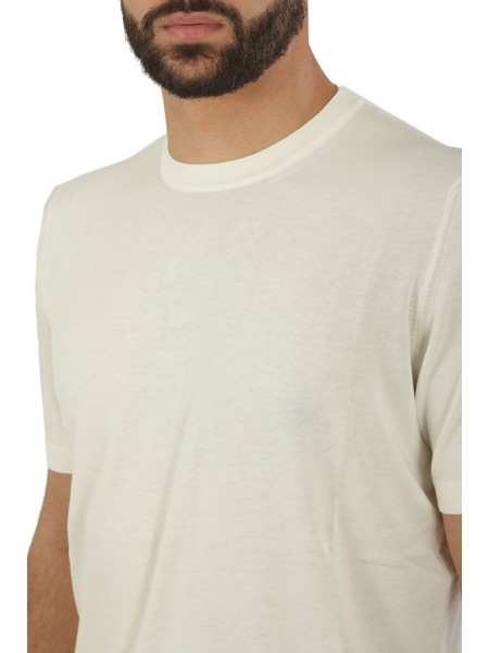 Drumohr T-shirt in Cream Cotton