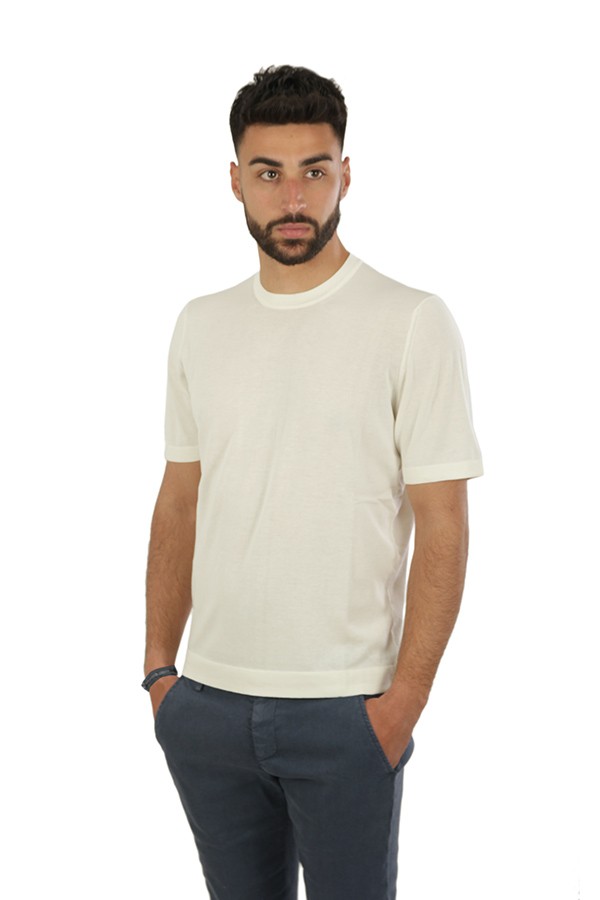 Drumohr T-shirt in Cream Cotton