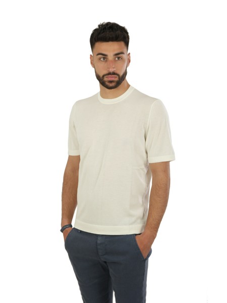 Drumohr T-shirt in Cream Cotton