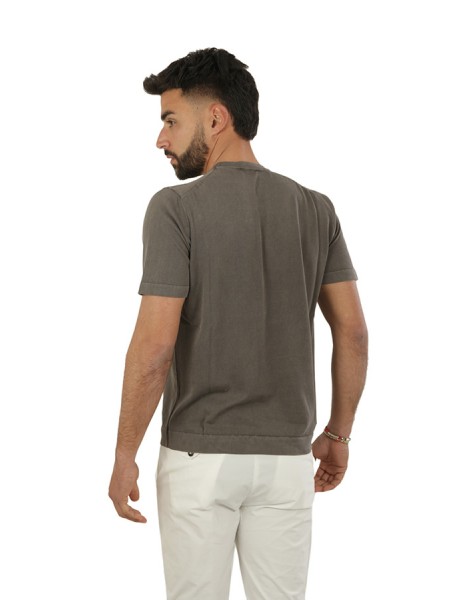 Drumohr T-shirt in Mud Cotton