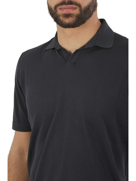 Drumohr Cotton Polo Shirt Blue