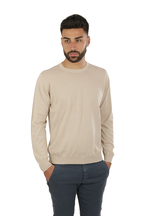 Crewneck sweater in cotton DRUMOHR sand