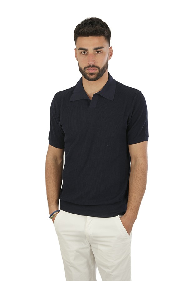 Navy Blue ROBERTO COLLINA Polo Shirt