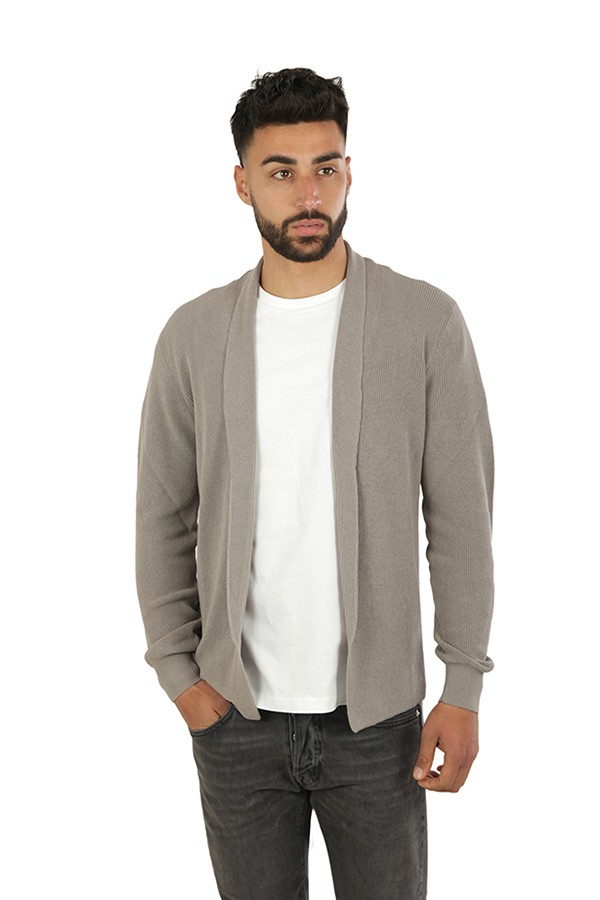 Ribbed ROBERTO COLLINA Cardigan Grey