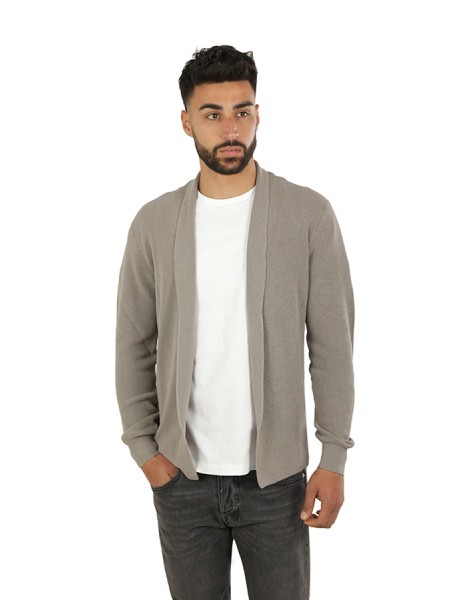 Ribbed ROBERTO COLLINA Cardigan Grey