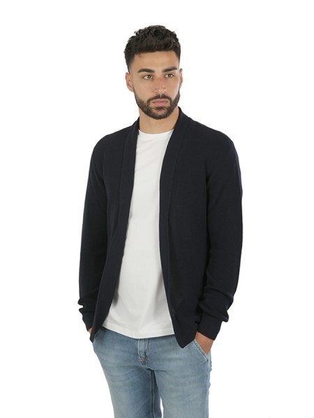 Navy Blue Ribbed ROBERTO COLLINA Cardigan