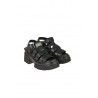 Black leather ELENA IACHI lace-up sandal