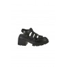 Black leather ELENA IACHI lace-up sandal