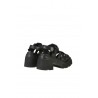 Black leather ELENA IACHI lace-up sandal