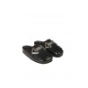 Elena Iachi Black Leather Clog with Buckle