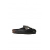 Elena Iachi Black Leather Clog with Buckle