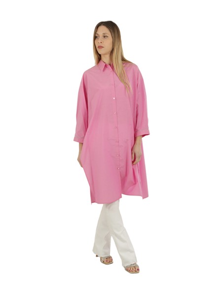 Peserico Poplin Dress-Shirt in Pink Cotton Blend