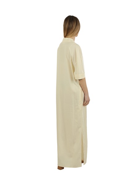 Skills & Genes Ecru Long Tencel/Linen Dress