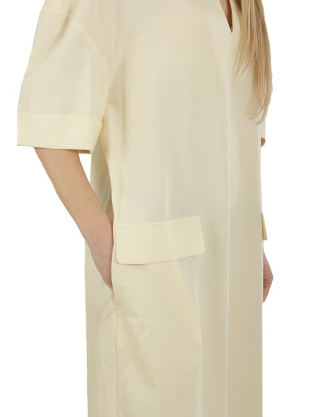 Skills & Genes Ecru Long Tencel/Linen Dress