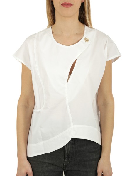 Skills & Genes blouse with asymmetrical cuts White