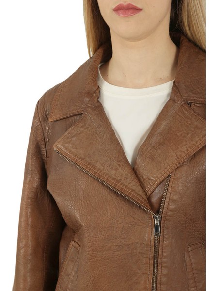 Leather THE JACKIE jacket Brown