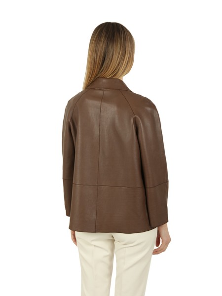 The Jackie jacket in brown nappa leather